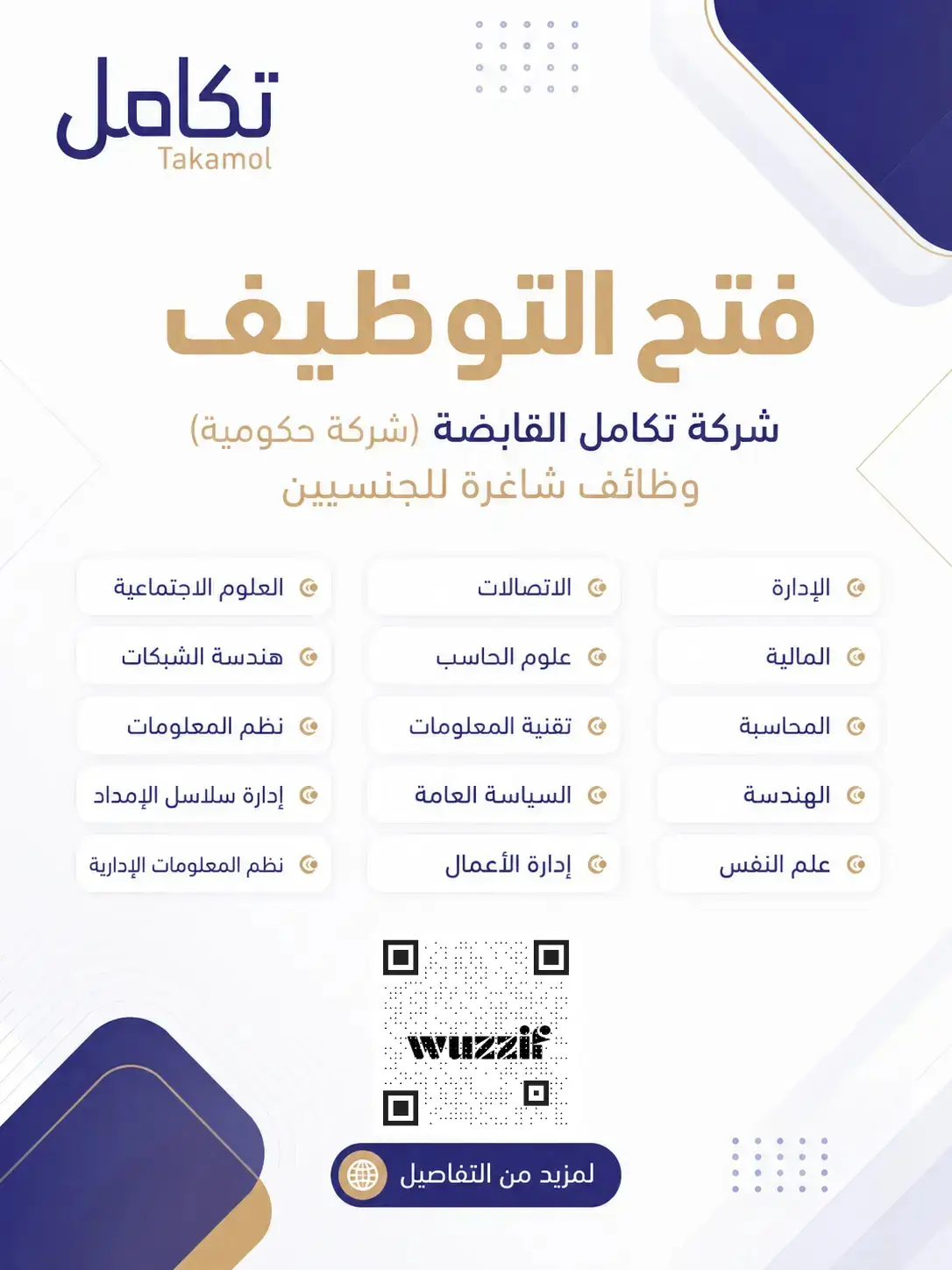 شركة تكامل القابضة تعلن (21) وظيفة شاغرة لحملة البكالوريوس فأعلى