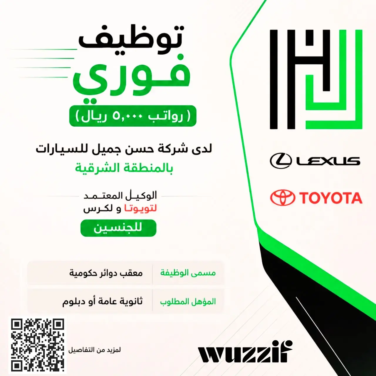 شركة حسن جميل للسيارات تعلن عن وظائف معقب دوائر حكومية في الخبر