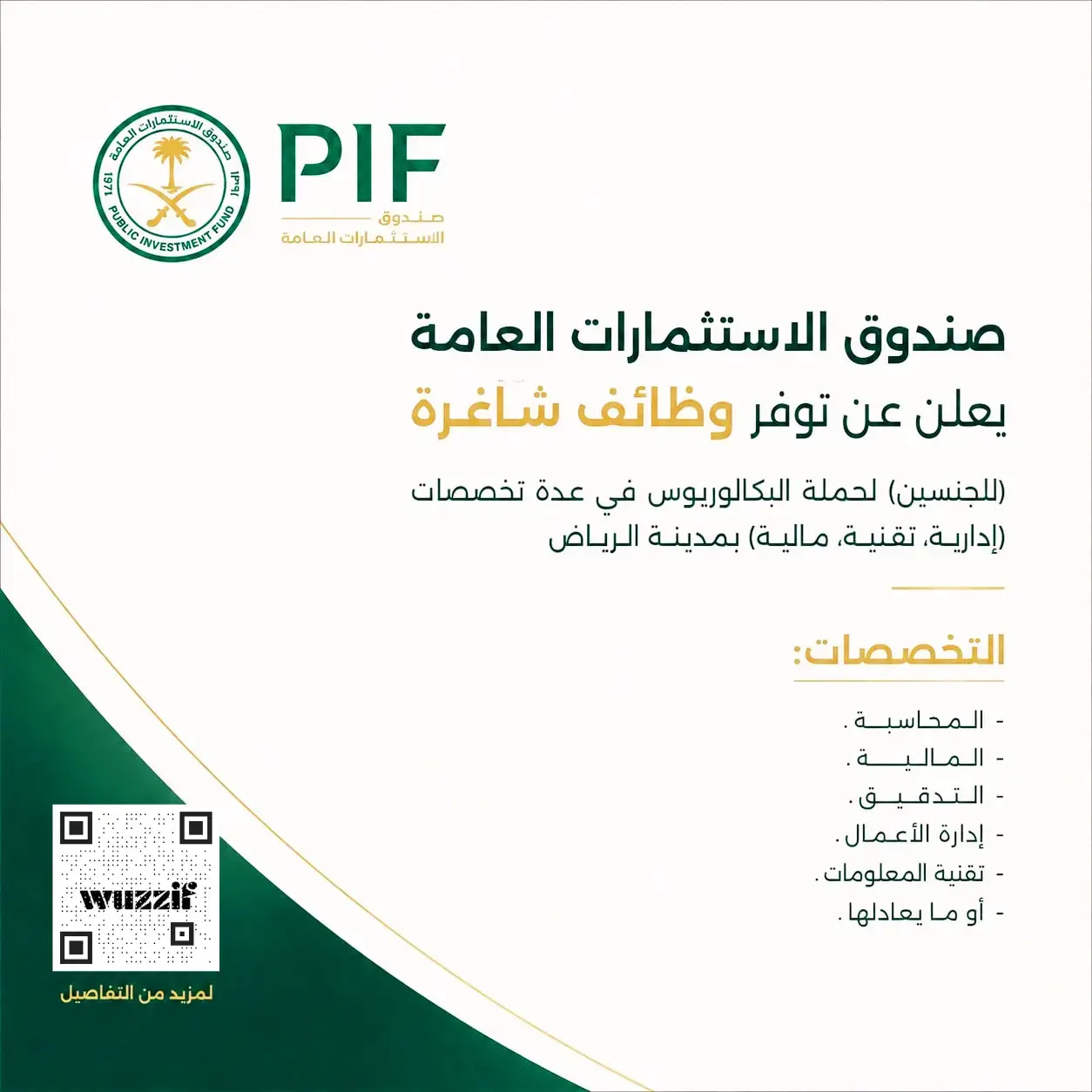 صندوق الاستثمارات العامة يعلن (8) وظائف شاغرة لحملة البكالوريوس
